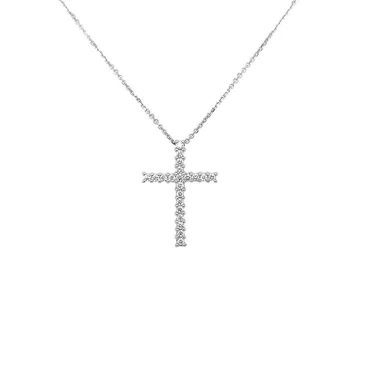 Gold-Anhänger Kreuz mit Diamanten