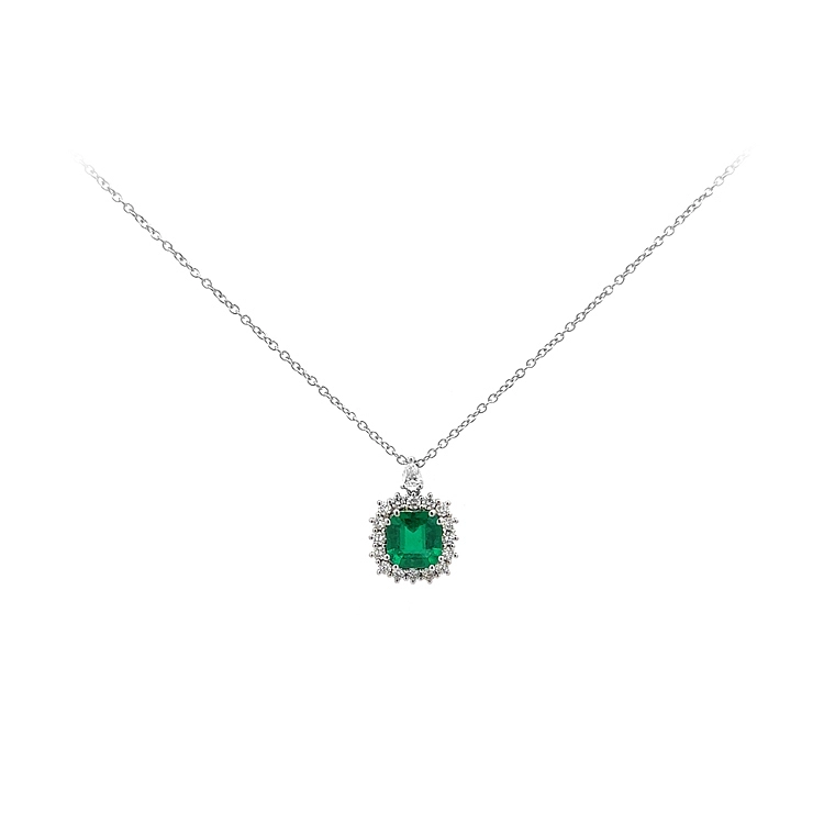 Gold-Anhänger mit Smaragd und Diamanten