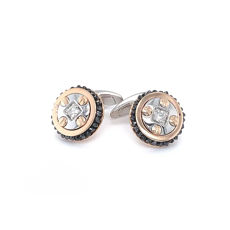 Gold Manschettenknöpfe Zancan Black Magic EPO124RB