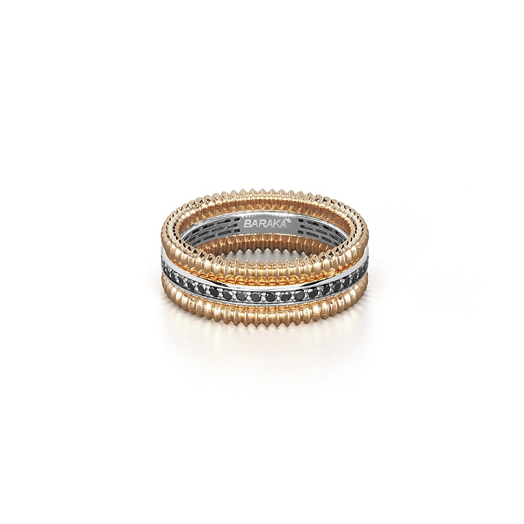 Goldring Baraka mit schwarzen Diamanten AN334201