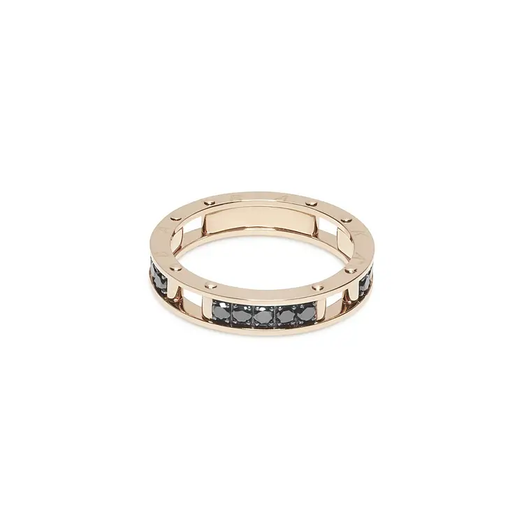 Goldener Baraka-Ring mit schwarzen Diamanten AN314601