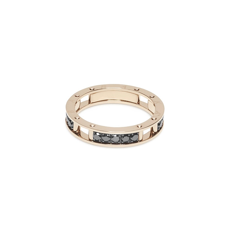 Goldener Baraka-Ring mit schwarzen Diamanten AN314601