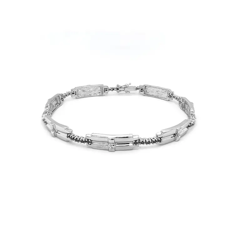 Gold Herrenarmband mit schwarzen Diamanten