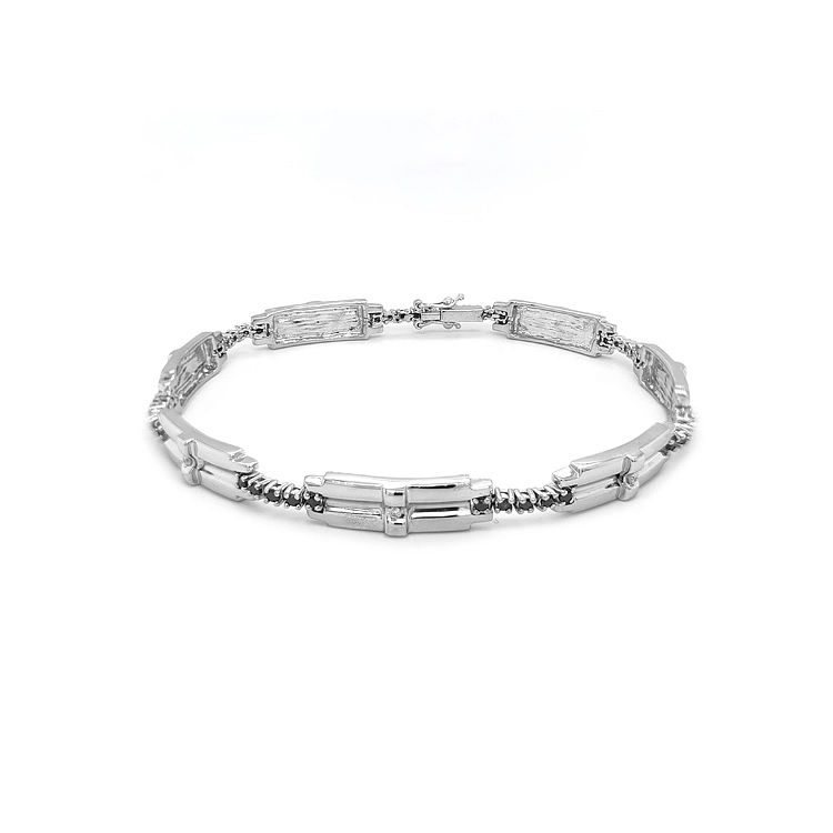 Gold Herrenarmband mit schwarzen Diamanten