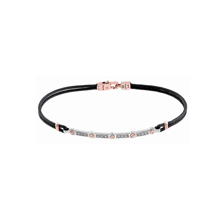 Gold Herren Zancan-Armband mit Diamanten