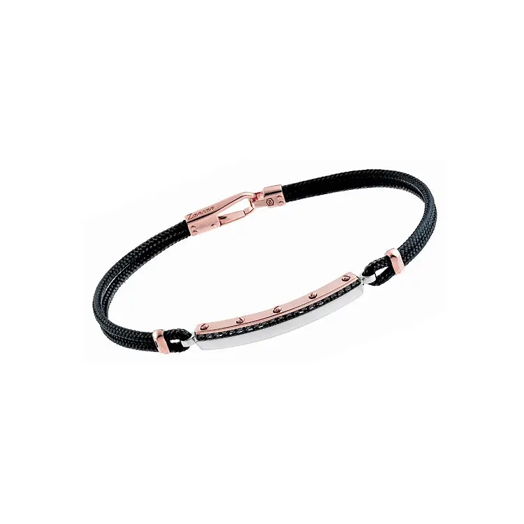 Goldenes Herrenarmband Zancan mit schwarzen Diamanten
