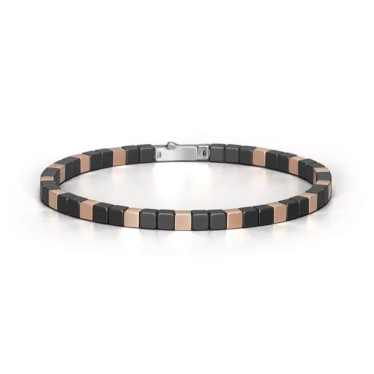 Gold Herrenarmband Baraka mit Keramik BR351051