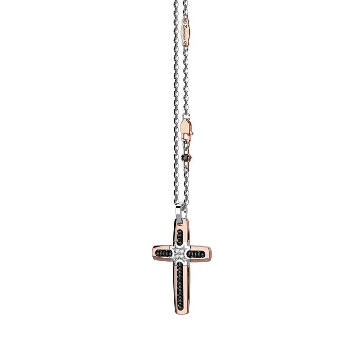 Gold-Anhänger Kreuz Zancan EC523RB60
