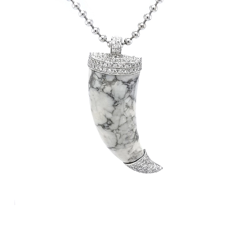Gold Herrenanhänger mit Keramik und Diamanten