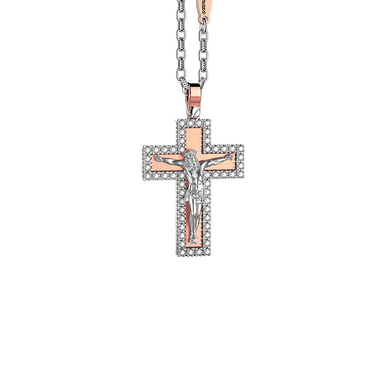 Gold-Anhänger Kreuz Zancan Couture EC901RB