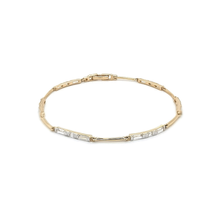 Gold Damenarmband mit Zirkonen