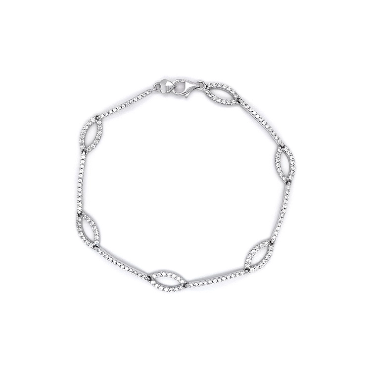 Damenarmband mit Zirkonen aus Weißgold