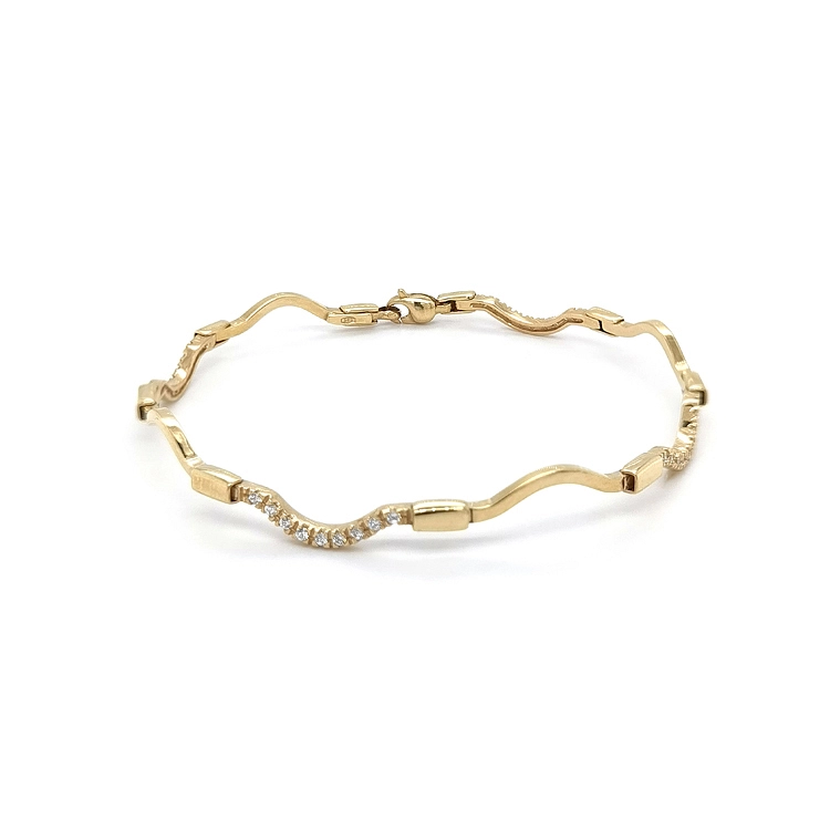 Gold Damenarmband mit Zirkonen