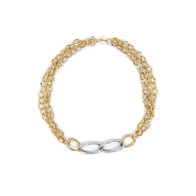 Gold Damenarmband aus kombiniertem Gold