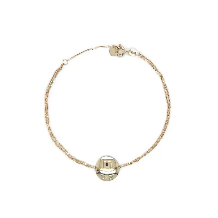 Goldarmband mit runder Platte