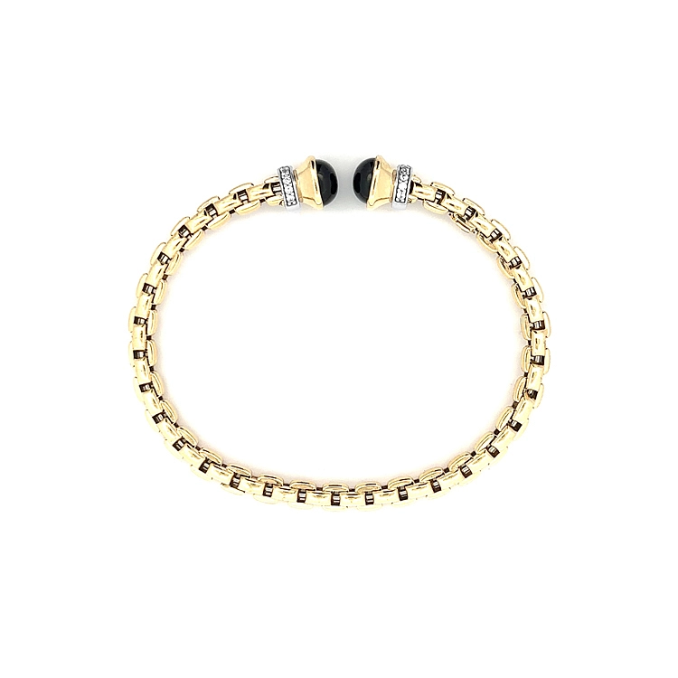 Festes Goldarmband mit Onyx