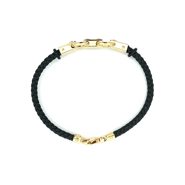 Goldfarbenes Lederarmband