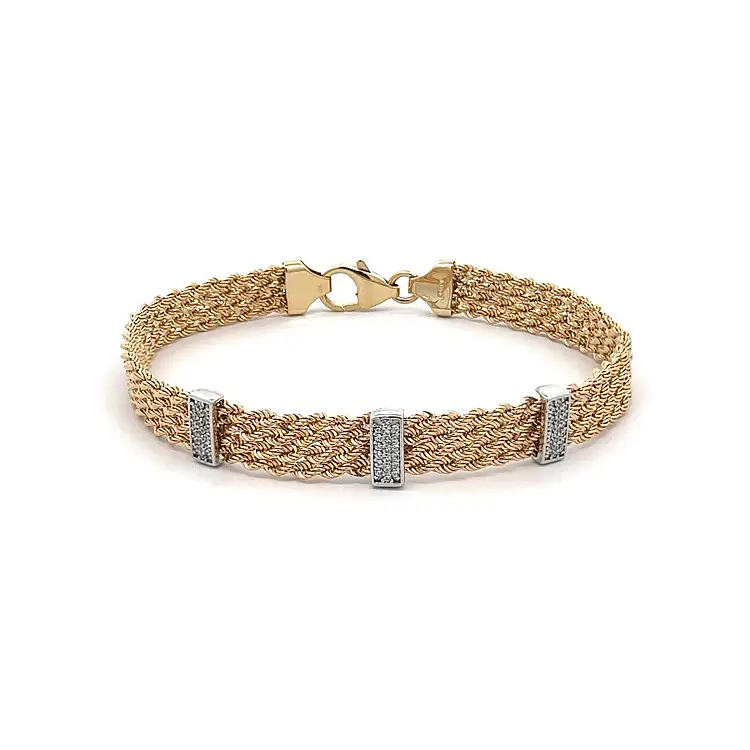 Damenarmband aus Gold mit Zirkonen