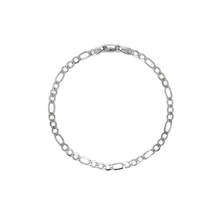 Figaro-Armband aus Weißgold
