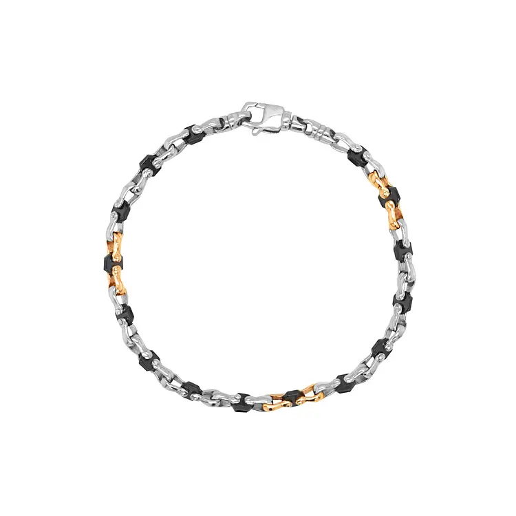 Gold Herrenarmband aus einer Kombination von Gold und Keramik