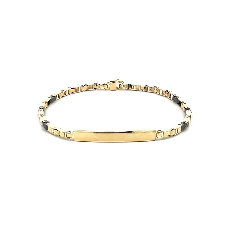 Gold Herrenarmband mit Platte