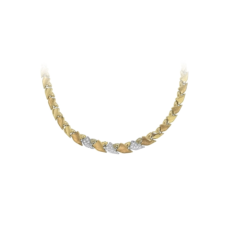 Gold Damenhalskette mit Zirkonen