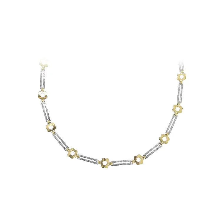 Gold Damenhalskette aus kombiniertem Gold