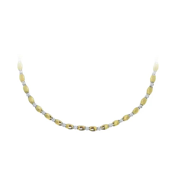 Gold Damenhalskette aus kombiniertem Gold