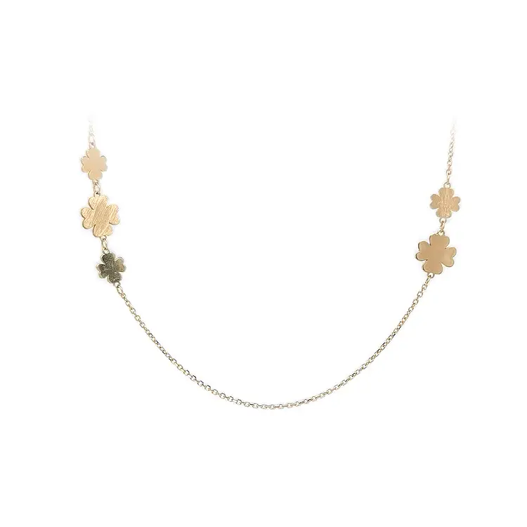 Gold Damen Halskette Blumen