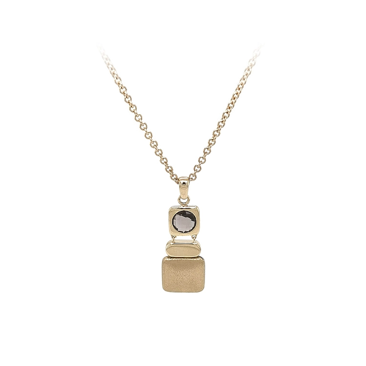Goldene Halskette mit braunem Stein