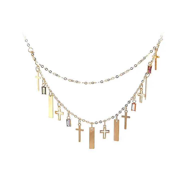Gold Damen Kreuze Halskette