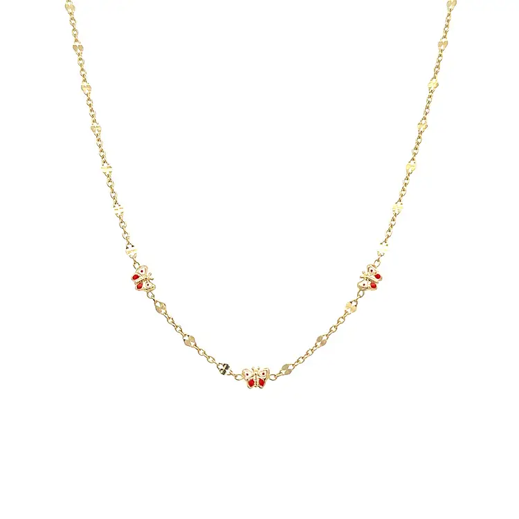 Goldene Baby-Halskette mit Schmetterlingen