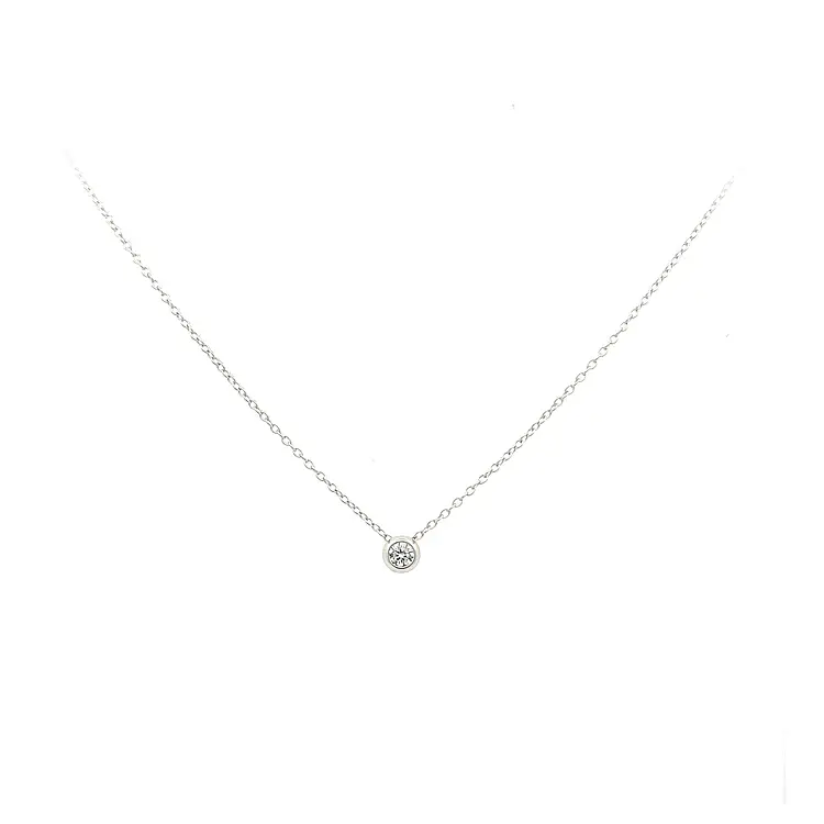 Gold Solitär Halskette mit Zirkon