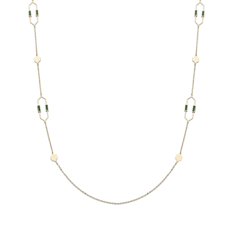 Gold-Halskette mit Emaille