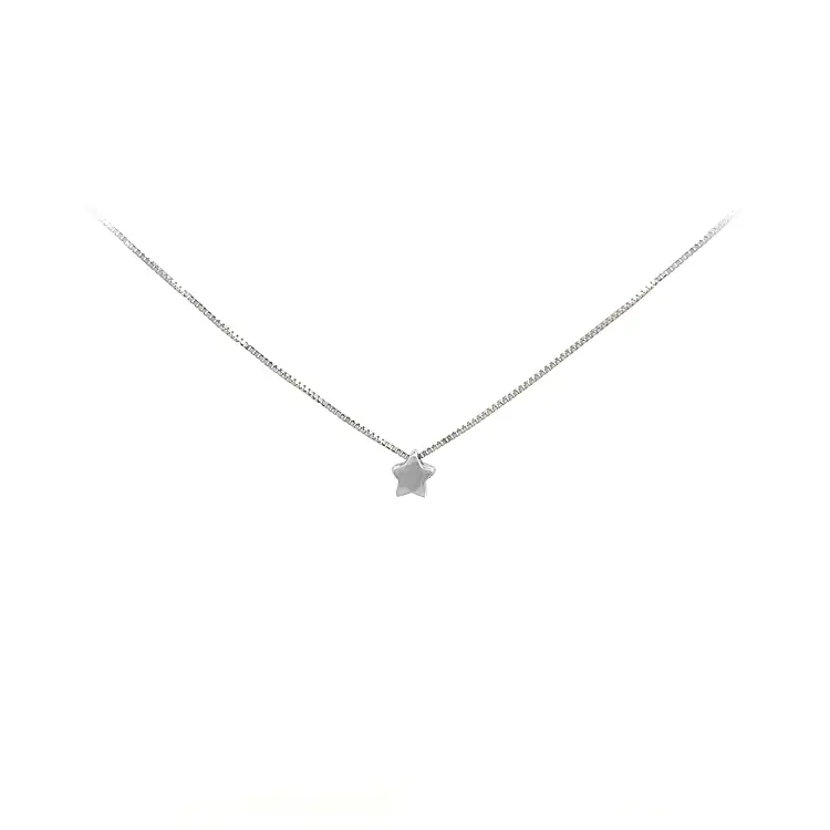 Weißgold-Stern-Halskette