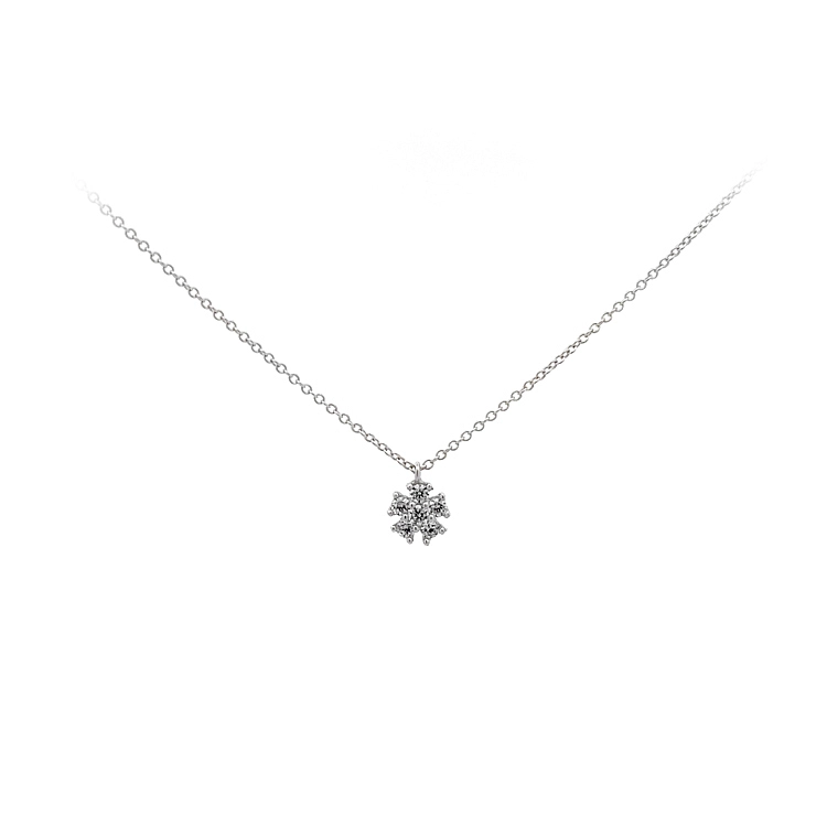 Halskette mit Zirkonen aus Weißgold