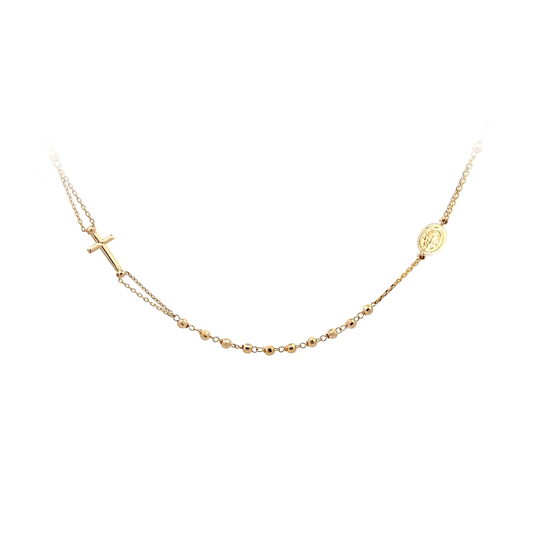 Goldhalskette mit Medaillon und Kreuz - Symbolische Eleganz