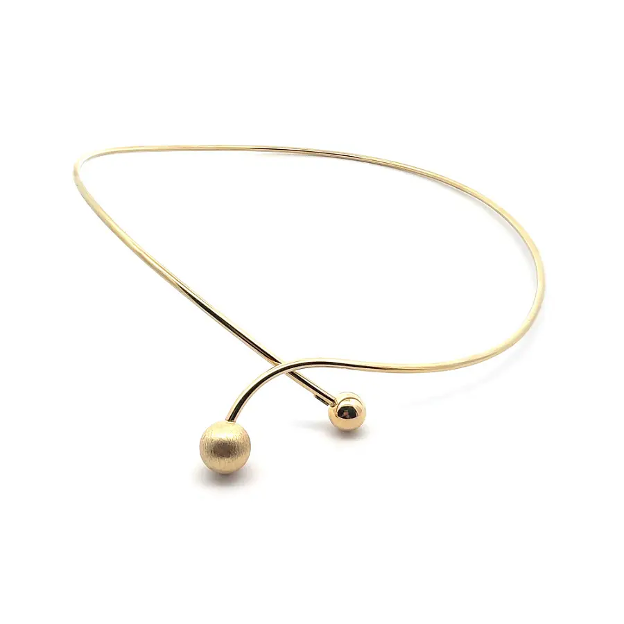 Gold Festes Halsband Kugeln