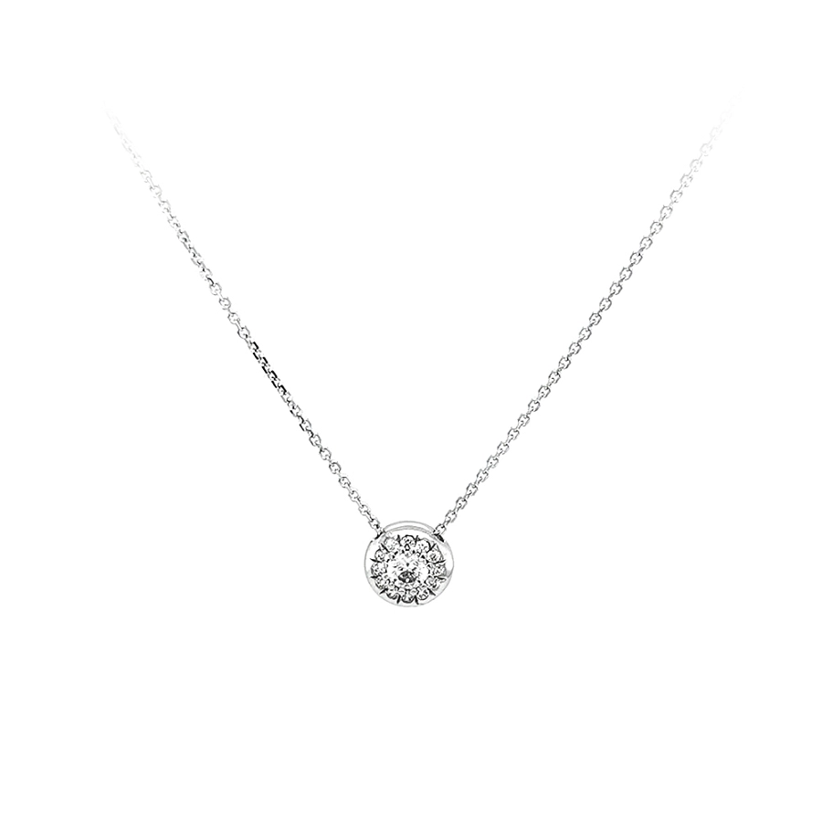 Halskette mit Zirkonen aus Weißgold