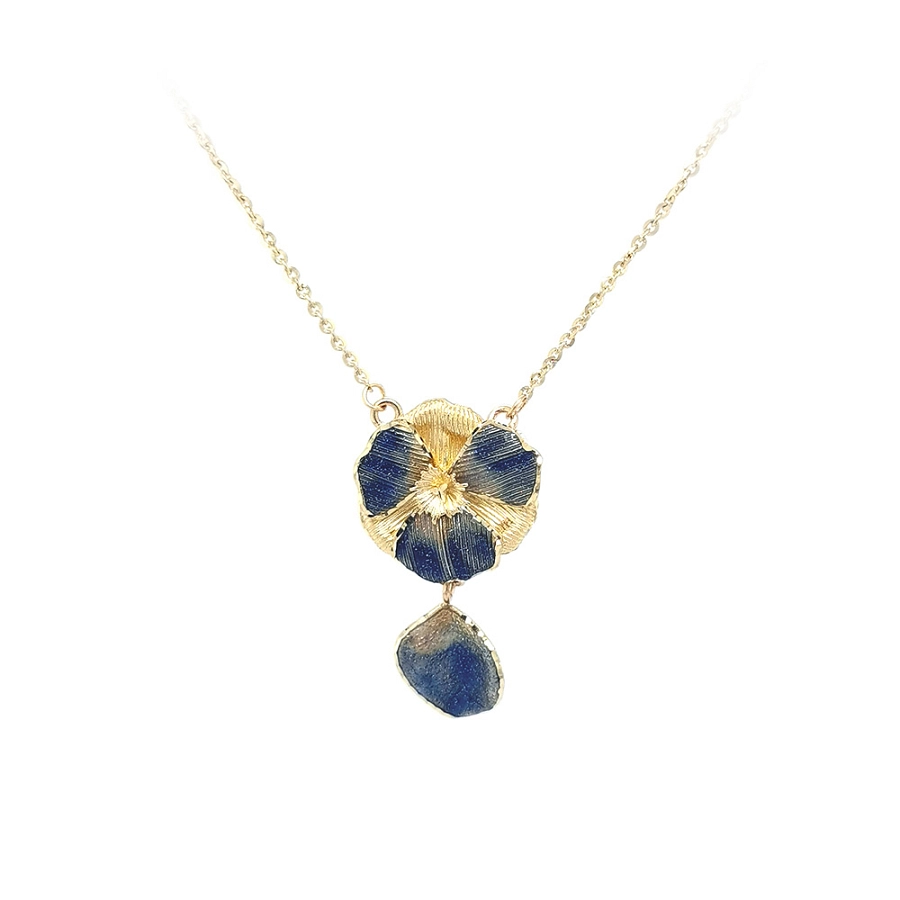 Gold-Halskette mit Emaille