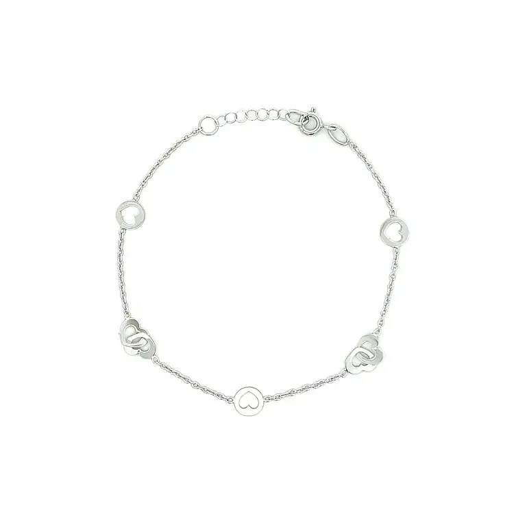 Weißgold Kette Herzen