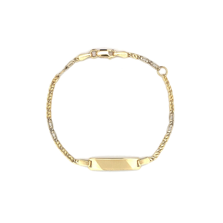 Gold-Babyarmband mit Gravurplatte