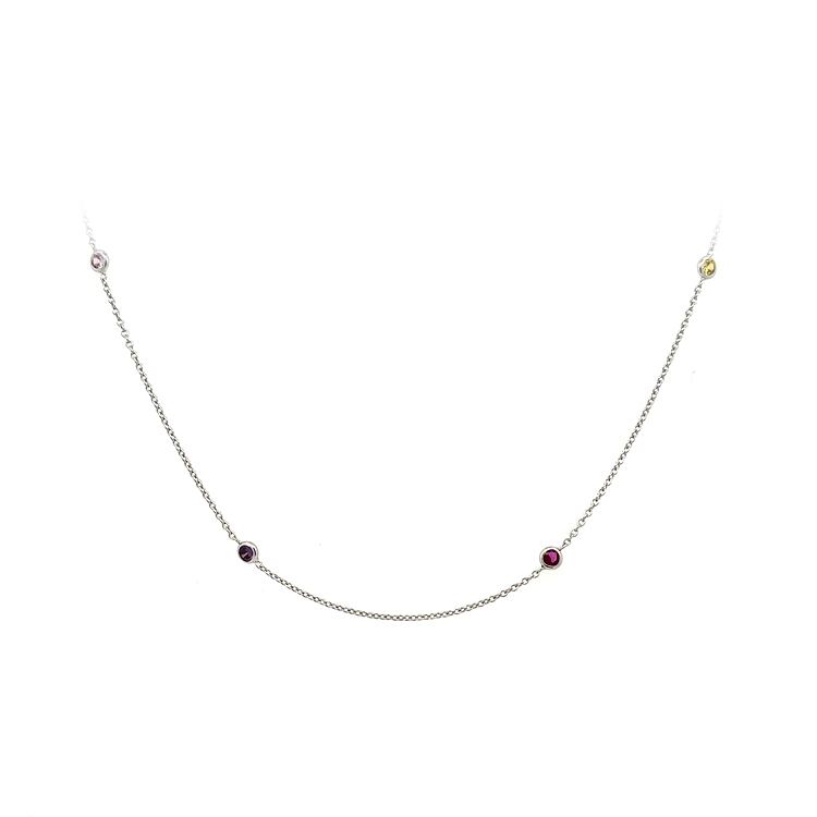 Goldkette mit farbigen Steinen