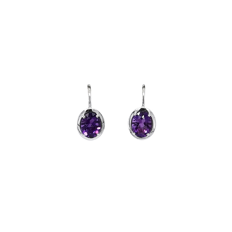 Weißgold-Amethyst-Ohrringe