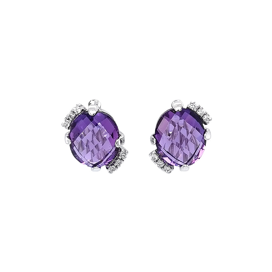 Weißgold-Amethyst-Ohrringe