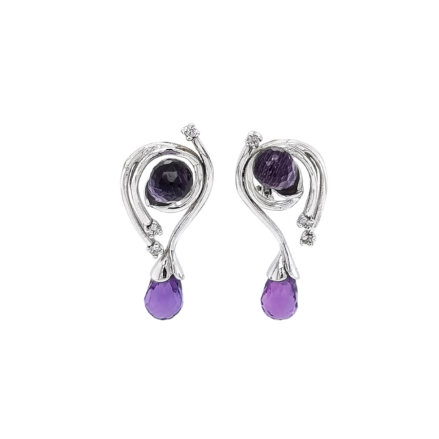Weißgold-Amethyst-Ohrringe