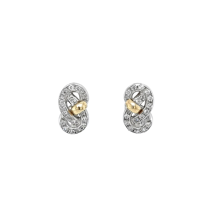 Ohrringe mit Zirkonen in Gold