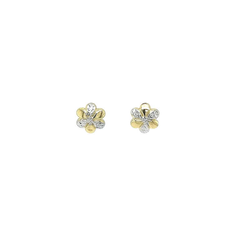 Ohrringe Blumen aus Kombinationsgold