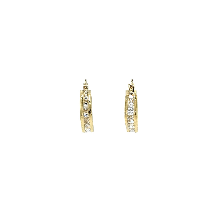 Goldene runde Ohrringe mit Zirkonen