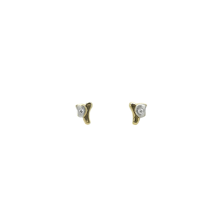 Ohrringe mit Zirkonen in Gold